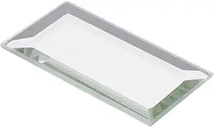 Plymor 1" x 2" Rectangle, 3mm Thick Beveled Glass Mirror, Pack of 24