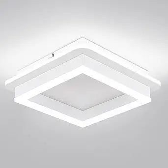 CANEOE 24W Square Hallway Light, Modern Flush Mount Led Ceiling Light,White Acrylic Close to Ceiling Lights for Bedroom Dining Room Kitchen Balcony Bathroom Aisle Ceiling Lamp (Cool White,6000K)