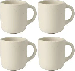 Bloomhouse - Two Time Oprah's Favorite Things Winner - Corsica Clay 4-Piece Mug Set Sea Salt White Stoneware Coffee & Tea Cups, Durable Ceramic Drinkware