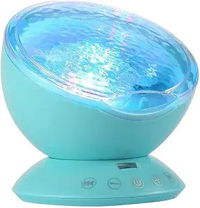 TOMNEW Night Light Projector, Ocean Wave Night Light for Kids Room, Remote and Timer, 8 Light Modes and Bulit-in Sound Machine Equipped with TF Card, Mermaid Decor Birthday Christmas Gifts (Blue)