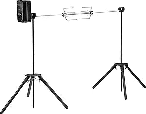 only fire Spit Rotisserie Outdoor Camp Grill with Support Legs for Outdoor Campfire Grilling - 355/16" Square Spit Rod