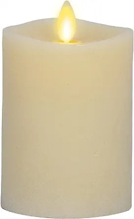 Luminara - Flameless LED Battery Operated Flickering Pillar Candles - Ivory - Pack of 1-3x4.5 - Realistic Moving Flame Real Wax Indoor/Outdoor Decor