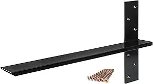 2-Pack Free Hanging T Shelf Bracket, Solid Heavy Duty Steel Knee Wall Hidden Granite Countertop Support Floating Bracket Hardware, Universal ,16 Inch , DIY Projects , Screws Included