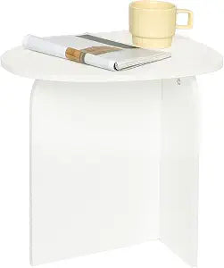 AWASEN White Side Table, Small Triangle End Table Living Room, White
