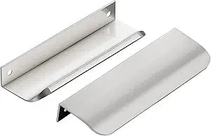 Ravinte Hardware 30 Pack Silver Cabinet Handles, 5 Inch (128mm) Finger Edge Pulls, 4 Inch Hole Center, Finger Pulls for Cabinets