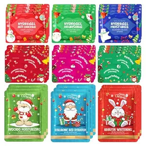 27 Pack Christmas Stocking Stuffers Face Mask & Eye Mask & Lip Mask, SPA