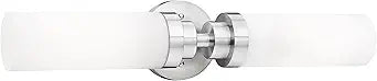 Emak Modern Brushed Nickel Bathroom Light Fixtures, 2-Light Vanity Lights for Mirror, 22 Inch Indoor Wall Sconces with Milk Glass Shade for Bathroom, Bedroom, Hallway, VL085-BN-ML-2