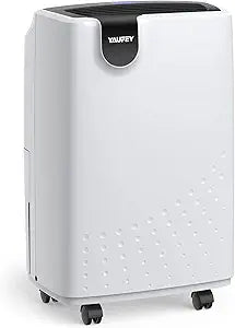 Yaufey 2500 Sq. Ft. Dehumidifier for Home and Basements with Auto or Manual Drainage, 0.48 Gallon Water Tank, Low Noise and 24H Timer