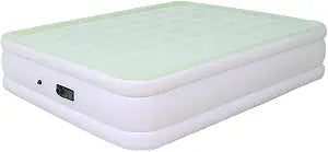 Queen Size Air Mattress Inflatable Bed with Built in Pump, 18in Blow Up Mattress for Bedroom, Green