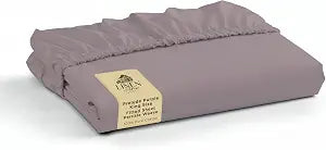 Linen Home 100% Cotton Percale Weave Fitted Sheet, King Size, Prelude Purple, 1 Deep Pocket Fitted Sheet, Fits Mattress Upto 16" Crisp and Cool Strong Bed Linen, 78"X80"+15"