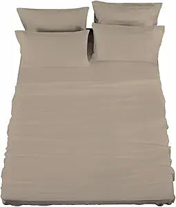 Raymond Waites 4 Piece Sheet Set, Cotton Rich, 400-Thread Count, Beige, Queen Sheet Set, Beige