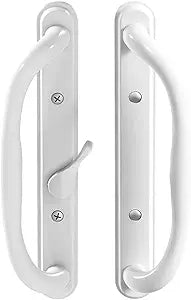 10" Olympus Sliding Patio Glass Door Offset Pull Handle Set Replacement - Non-Keyed Handle fits 3 / inches Hole Spacing, and 1-1/4" to 2-1/4" Door Thickness (White)