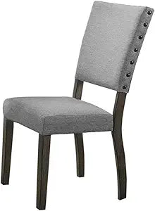Best Master Furniture Upholstered Dining Chair, Set of 2, Grey