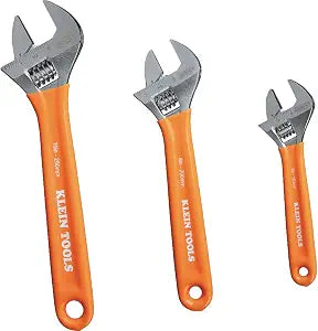 KLEIN TOOLS D5073 3-Piece Extra Capacity Adjustable Wrench Set