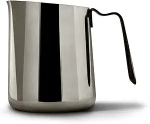 Fellow Eddy Steaming Pitcher - Milk Frother Pitcher with Fluted Spout, Premium Barista Tools for Precision Latte Art, 18/8 Stainless Steel, Graphite, 12oz Jug