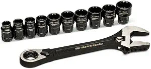 GEARWRENCH 11 Piece Pass Through Adjustable Wrench Set | GWPTAW8
