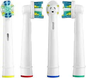 Replacement Brush Heads Compatible with Oral-B-Braun��� Floss Action - Pack of 4 Generic Electric Toothbrush Replacement Heads
