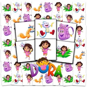 Dora Tattoos for Kids Party Favors Bundle - 72 Pc Individual Tattoos