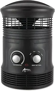 Alera 360 Deg Circular Fan Forced Heater, 750 W, 8 x 8 x 12, Black