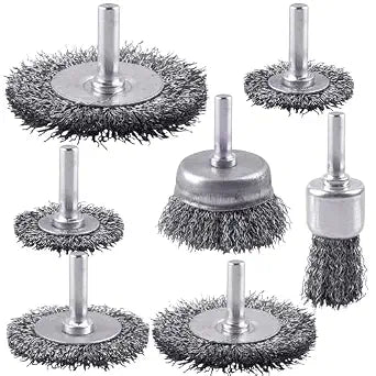 Rocaris 7 Pack Carbon Steel Wire Wheel Brush, Cup Brush Set