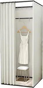 Portable Square Dressing Room,Fitting Room with Shading Curtain,Removable Fitting Room,Foldable Mall Simple Changing Room and Display Rack,Easy to Assemble and Disassemble Privacy Tent