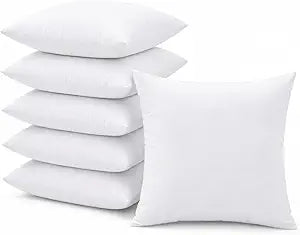 18 x 18 Inch Throw Pillow Inserts Set of 6 Square Cushions with Polyester Fill for Decorative Pillow Covers