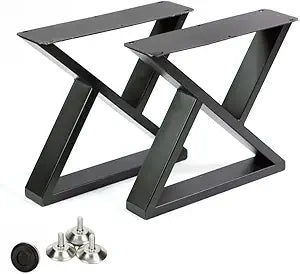16" High Coffee Table Legs, Metal Desk Legs Black Industrial Modern Bench Chair Base,Triangle Shape Set of 2 (15.7" H x 17.7" W)