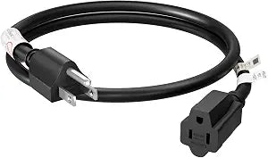 FIRMERST 15 Amp 2 Feet 3 Prong Extension Cord 14 Gauge 1875W Black