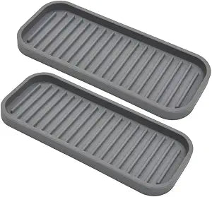 Silicone Sponge Holder for Kitchen Sink - Dish Soap Holder 2 Pack Gray