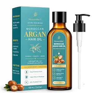Moroccan Argan Hair Care Oil Serum for Dry Frizzy Curly Split End-3.4Oz