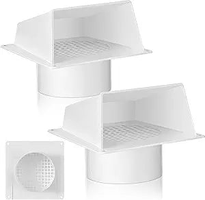 Frienda 2 Pcs Outside Air Shield 3.83 Inch Fireplace Vent Cover Outside Fireplace Heat Shield for House Chimney Stoves Fresh Air Intake Vent