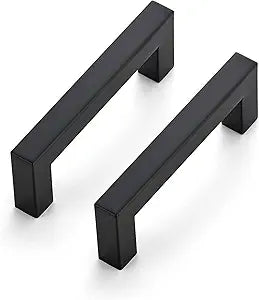 Ravinte 18 Pack Square Matte Black Cabinet Handles and Drawer Pulls - 3-1/2 Inch Kitchen Cabinet Hardware - Cupboard and Drawer Handles
