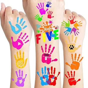 96PCS Hi Five Temporary Tattoos Pre-Cut for Kids