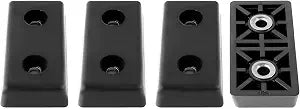 4 Small Rectangle Rectangular Black Rubber Feet Bumper w/Metal Insert 1.768" L x .885 W x .344" H Heavy Duty/Non-Marking - Perfect for Furniture, Tables, Chairs, Benches, Beds - Made in USA