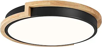 Modern LED Ceiling Light, Kitchen Light Fixtures with Wood Trim