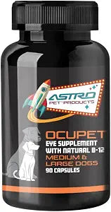 ASTROPET - OCUPET - Eye Supplement - for Medium-Large Dogs & All Cats - Supports Eye & Vision Health - Human-Grade Ingredients - with Lutein & Essential Vitamins - Made in USA - 90 Capsules