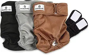Pet Parents Washable Dog Diapers (3pack) + Extendrs of Durable Doggie Diapers, Premium Dog Diapers Female (X-Large, Natural)