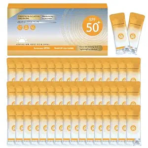 50PCS Mini Sunscreen Travel Size SPF50, Mini Sunscreen Bulk for Face & Body
