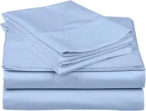 Ready To Rest King/California King Waterbed Sheets, 4 Piece Attached Sheet Set, Fits 15 Inch Deep Mattress, Brushed Microfiber, Ultra Soft and Lightweight (Light Blue)