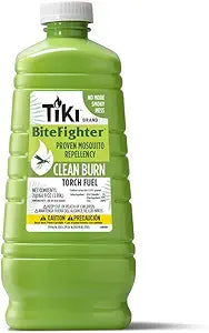 TIKI Clean Burn Mosquito Repellent Torch Fuel 1/2 Gallon (64 oz.), Smokeless & Low-Soot Citronella, Mosquito Repellent, Plant-Based Formula for Outdoor, Patio, Garden & Backyard Torches