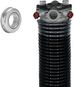 Garage Door Torsion Spring (218 x 1.75 x 26) | 1" ID Steel Bearing | Left Hand Wound Replacement (Right Side) (Cone Color: Black)