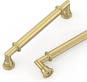 10 Pack 5 Inch(128mm) Brushed Gold Kitchen Cabinet Handles, Cabinet Pulls Kitchen Cabinet Hardware for Cupboard Drawer Pulls