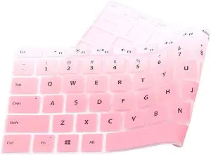 Silicone Keyboard Protective Skin Cover Compatible with 2019 Microsoft Surface Pro 7, 2016-2018 Surface Pro 4 / Pro 5 / Pro 6 (Pink Ombre)