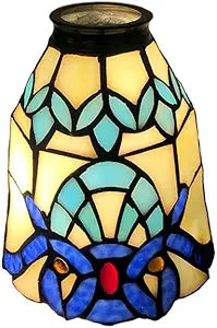 Tiffany glass lampshade, blue and white glass lampshade, baroque series fan lamp, chandelier, wall lamp (Blue and white)