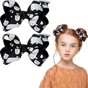 Halloween Hair Clips for Girls Black Hair Bows Ghost Hair Accessories Cute Cartoon Hairpins Bowknot Alligator Hair Barrettes Clip for Halloween Party Cosplay Decoration Supplies 2Pcs