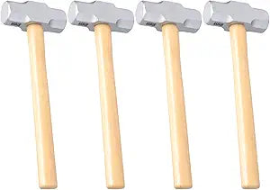 MUKCHAP 4 Pack 4 lbs Sledge Hammer, 14.7 inch Sledge Hammer with Wooden Handle for Demolition, Stake Driving, Cracking Stone and Concrete