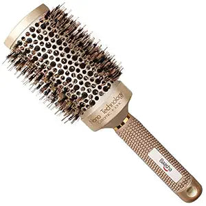 Baasha Hair Brush, Large 3 Inch Round Brush with Boar Bristle, Vented Ceramic Barrel, for Long Hair, Curly Hair, Salon Quality, 1 Count