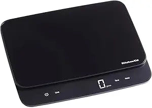 KitchenAid KQ917 High Capacity Glass Surface Digital Kitchen and Food Scale, 30 Pound Capacity and Precision, Grams, Ounces, Pounds, Fluid Ounces & Milliliters, LED, Tare Function, Black