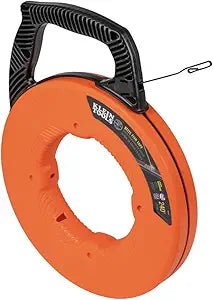 Klein Tools 56334 Electrical Fish Tape, Steel Wire Puller with Double Loop Tip, Optimized Housing and Handle for Heavy Duty Wire Pulls, 240-Foot