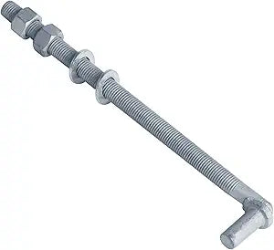 4 Pack 5/8" J-Bolt Gate Hinges, Threaded Post Hinge Pin for Cattle Fence, 5/8" x 11-1/4"